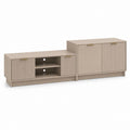 Ensemble meuble TV et buffet bas taupe en panneaux de particules 220 x 40 x 75 cm