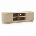 Meuble TV rectangulaire beige en panneaux MDF mélaminés 180 x 40 x 60 cm