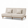 Canapé 2 places beige en polyester avec structure en bois massif 180 x 85 x 82 cm