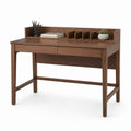 Bureau classique avec rangement marron noyer en MDF rectangulaire 100 x 50 x 90 cm