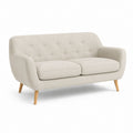 Canapé 2 places beige en polyester forme droite 160 x 85 x 82 cm