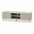 Meuble TV rectangulaire beige en panneaux de particules 160 x 40 x 55 cm